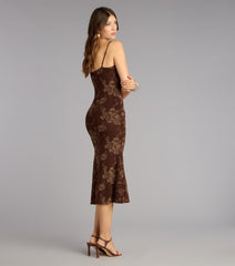 Café Society Floral Midi Dress