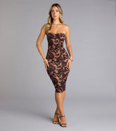 Bloom With Desire Strapless Midi Dress