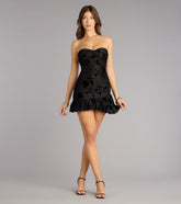 Dream Of Me Velvet Floral Mini Dress