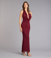 Merlot Nights Halter Maxi Dress
