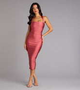 Sultry Sophistication Halter Bodycon Midi Dress