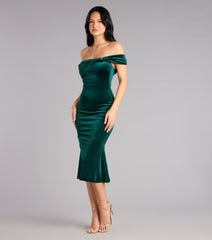 Velvet Dream One Shoulder Midi Dress