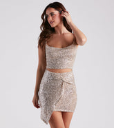 Holiday Glow Sequin Cutout Dress