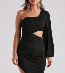 Ready To Sparkle Glitter Midi Dress