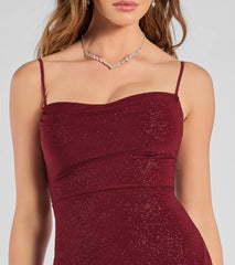 Glam Radiance High-Slit Glitter Midi Dress