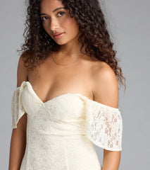 Romantic Allure Flutter Sleeve A-Line Lace Mini Dress