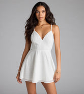 Cute Thing Tie-Back Eyelet Skater Dress