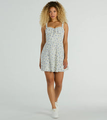 Love's In The Air Floral Chiffon A-Line Dress