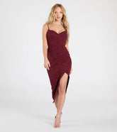 Glittering Icon V-Neck Bodycon Midi Dress