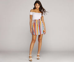 Color Wheel Striped Mini Dress