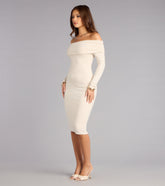 Minimal Drama Off-The-Shoulder Midi Dress