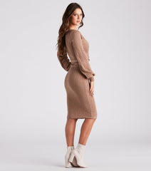 Wrap It Up Cable Knit Sweater Dress