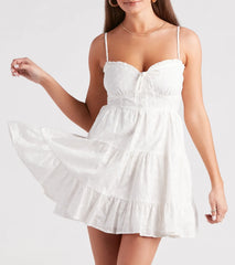 Cherish Me Eyelet Lace Skater Dress