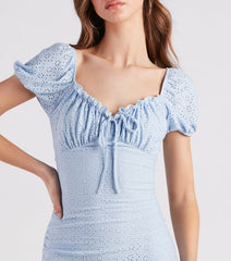 Pretty Cute Eyelet Lace Mini Dress