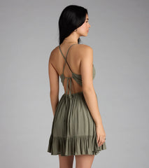 Effortless Look Ruffle Skater Dress