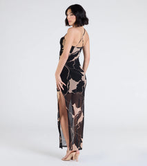 Sunset Beauty Tropical Print Maxi Dress