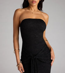 All Eyes On You Lace Tube Wrap Mini Dress