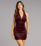 Velvet Hour Halter Mini Dress