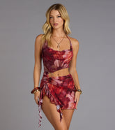 Wild Crush Floral Print Cutout Mini Dress