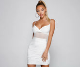 Make It Sparkle Illusion Rhinestone Mini Dress