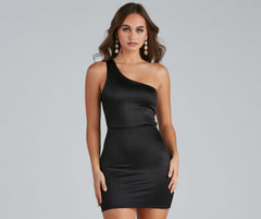Stunning Look Satin One-Shoulder Dress