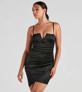 Hey Gorgeous Satin Wrap Mini Dress