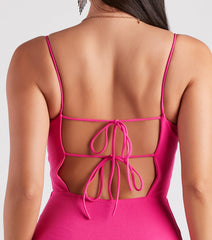 Party Starter Crepe Lace-Up Mini Dress