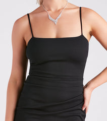 Most Noteworthy Ponte Pleated Mini Dress