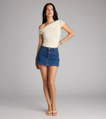 Flirty Angles One-Shoulder Crop Top