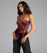 So Fly Abstract Slit Crop Top