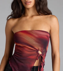 So Fly Abstract Slit Crop Top