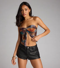 Flirty Feels Abstract Print Tube Top