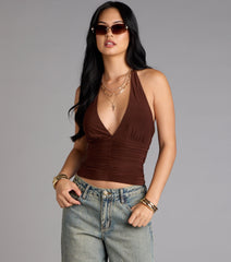 Twist The Night Halter Crop Top