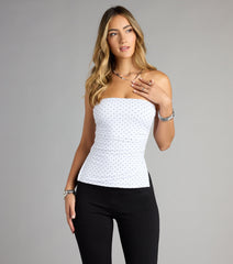 Spotted And Sassy Side Slit Tube Top