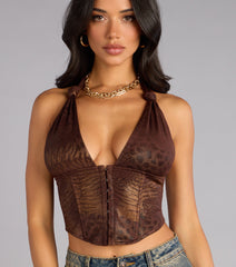 Night Instinct Halter Corset Top