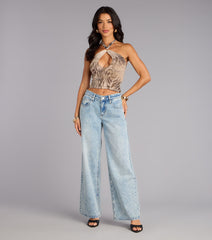Wild Rhythm Halter Crop Top