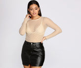 Get On It Patterned Mesh Top
