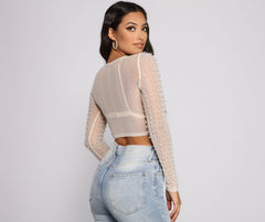 Luxe Girly Embroidered Crop Top