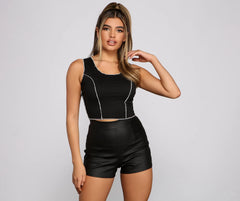 Set The Seams Cropped Tank Top