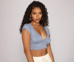 Keeping Knit Chic Ribbed Knit Crop Top