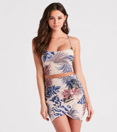 Escape to Paradise Tropical Print Crop Top