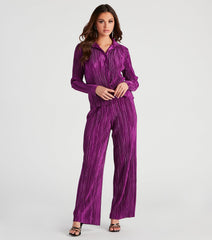 Dinner Date Satin Button Down Top