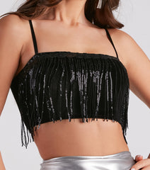 Make It Dazzle Sequin Velvet Crop Top