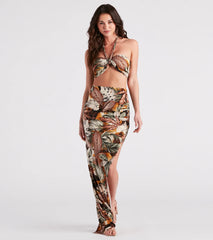 Vacay Muse Tropical Print Halter Top