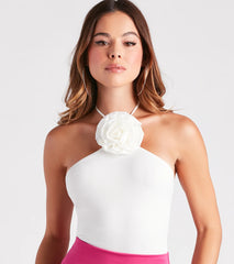 Pretty As A Rose Halter Bodysuit