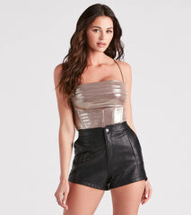 Take Me To The Disco Metallic Corset Top