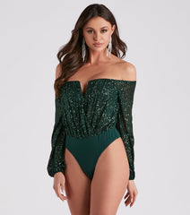 Time To Shine Sequin Bodysuit