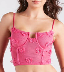 Social Butterfly Mesh Corset Top