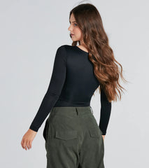 Edgy Image Long Sleeve Gold Trim Bodysuit