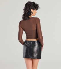 Chic Allure Long Sleeve Corset Top